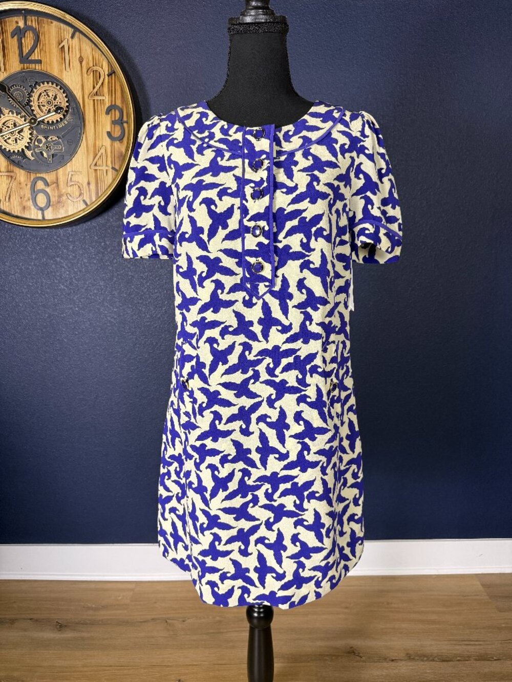 Anthropologie Leifsdottir NWT Silk Bird Print Shift Mini Dress | 2